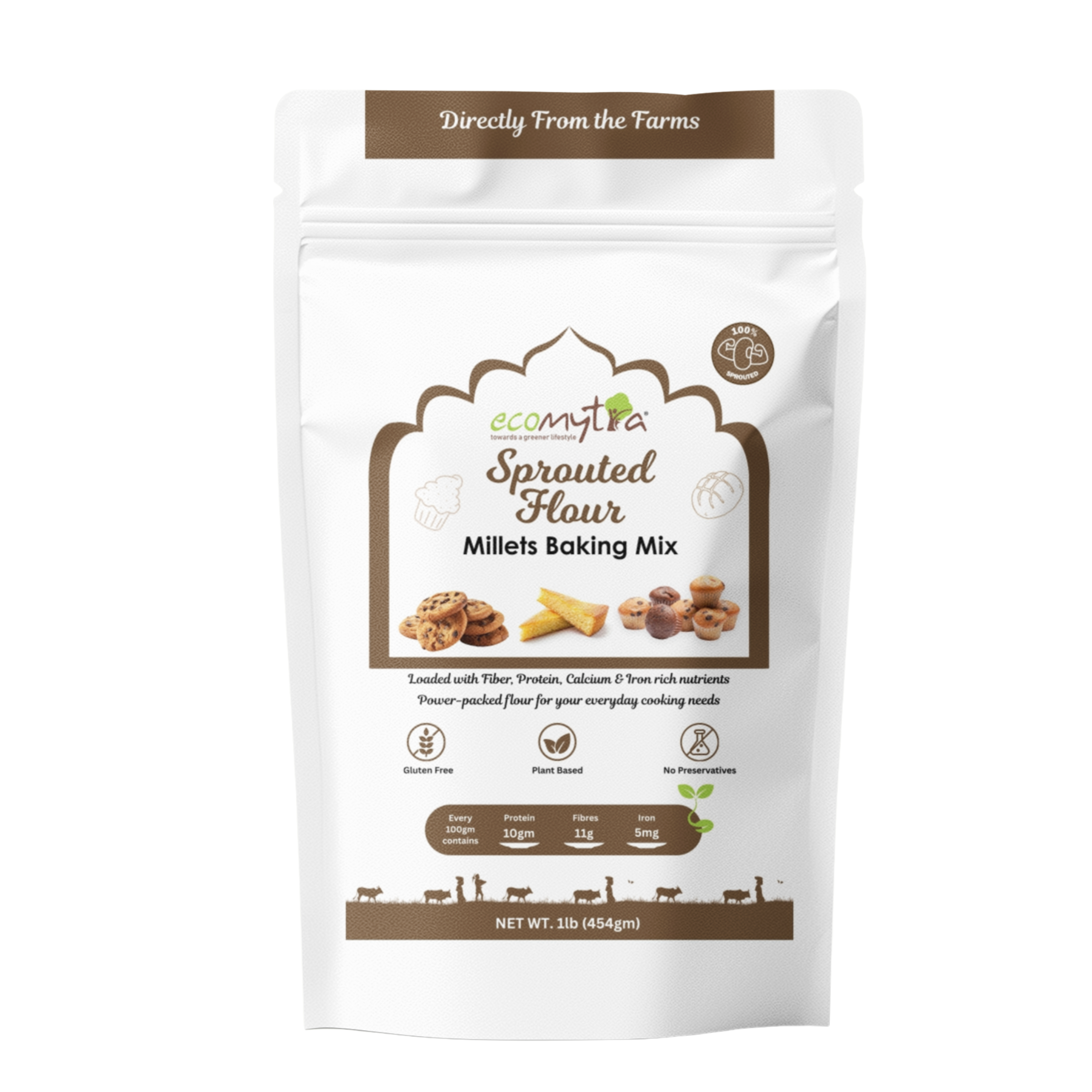 Ecomytra Organic Sprouted Millets Baking Mix (1 lbs)